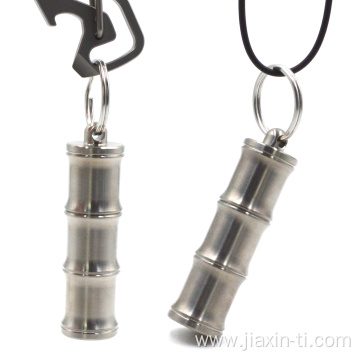 Titanium Mini Pill Holder with Keychain or Necklace